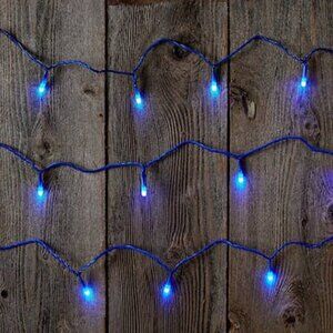 UltraLED Battery Operated Frosted Twinkle Light String, Blue